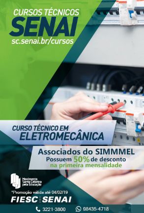 Associados do SIMMMEL tem desconto de 50% na primeira mensalidade em curso no SENAI