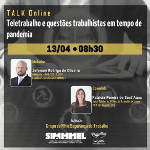 Talk online para falar sobre Teletrabalho e questes trabalhistas em tempo de pandemia