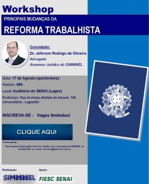  AMANH: Workshop - Principais mudanas da Reforma Trabalhista - Caf com RH 